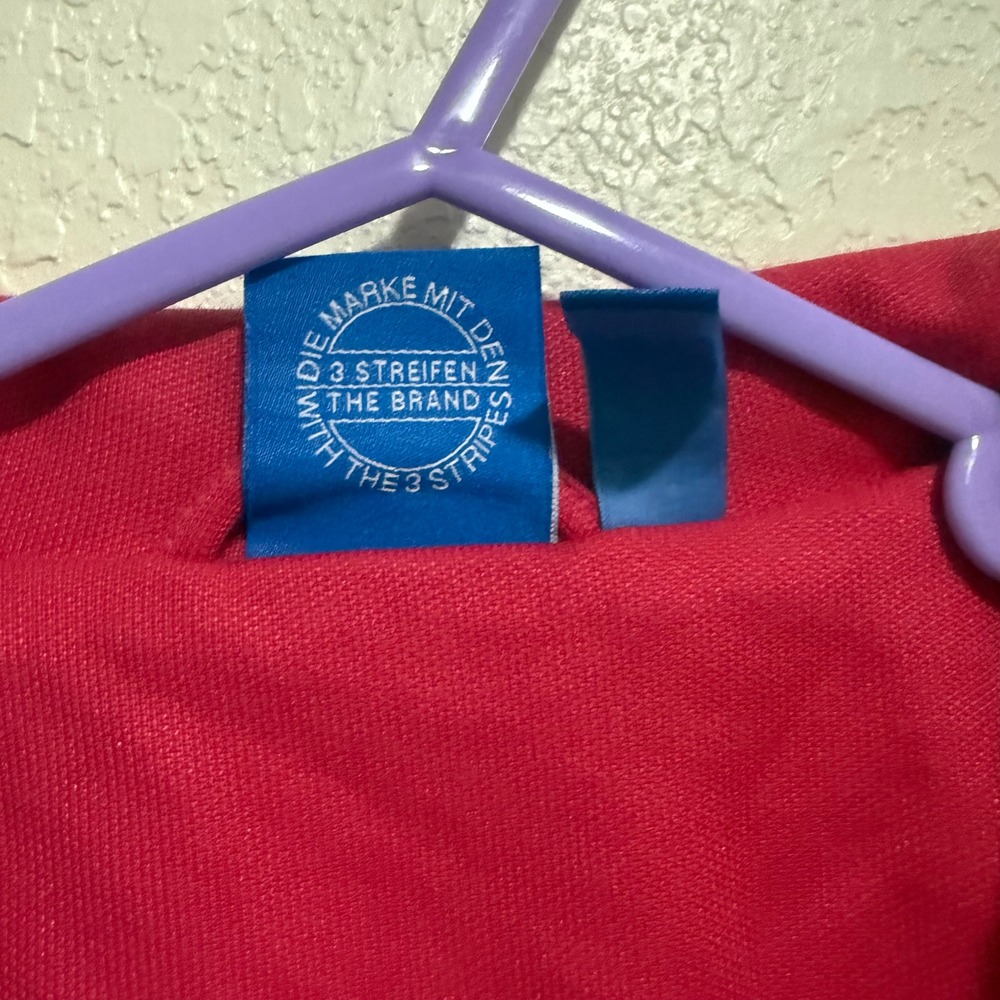 Vintage Adidas Women's Track Jacket Pink White Logo Zip Up Lips Lining Size S - Picture 8 of 10